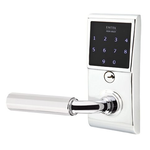 Emtouch - R-Bar Faceted Lever Electronic Touchscreen Lock in Polished Chrome