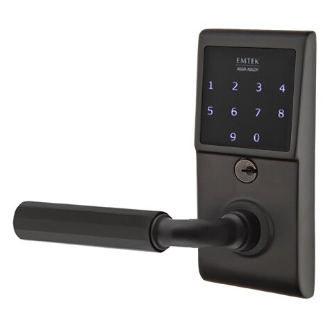 Emtouch - R-Bar Faceted Lever Electronic Touchscreen Lock in Flat Black