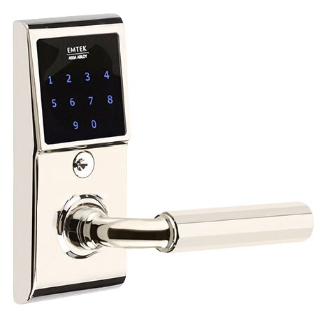 Emtouch - R-Bar Faceted Lever Electronic Touchscreen Lock in Polished Nickel