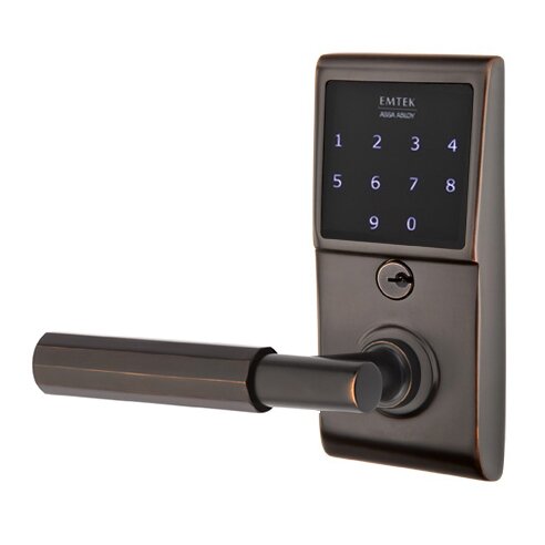 Emtouch - T-Bar Faceted Lever Electronic Touchscreen Lock in Oil Rubbed Bronze
