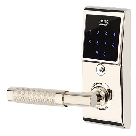 Emtouch - T-Bar Knurled Lever Electronic Touchscreen Lock in Polished Nickel