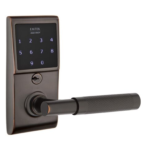 Emtouch - T-Bar Knurled Lever Electronic Touchscreen Lock in Oil Rubbed Bronze