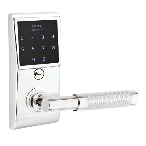 Emtouch - T-Bar Knurled Lever Electronic Touchscreen Lock in Polished Chrome