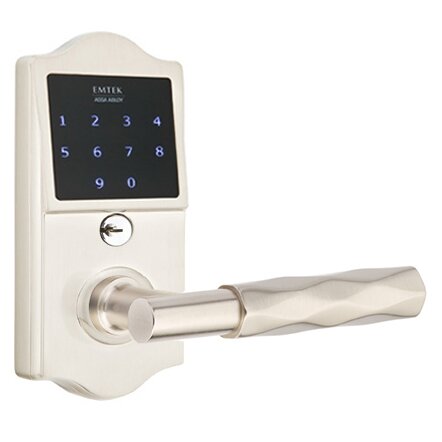 Emtouch Classic - T-Bar Tribeca Lever Electronic Touchscreen Storeroom Lock in Satin Nickel