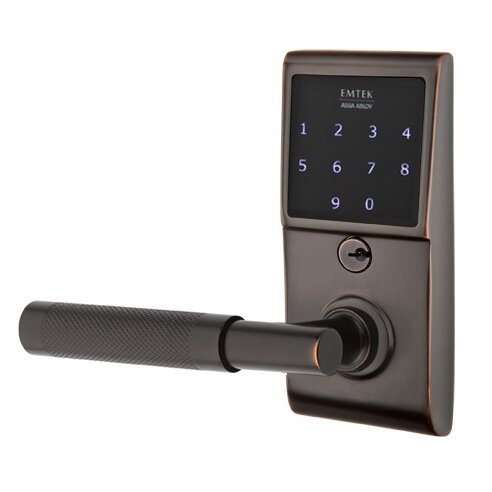 Emtouch - T-Bar Knurled Lever Electronic Touchscreen Storeroom Lock in Oil Rubbed Bronze