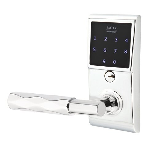 Emtouch - T-Bar Tribeca Lever Electronic Touchscreen Storeroom Lock in Polished Chrome