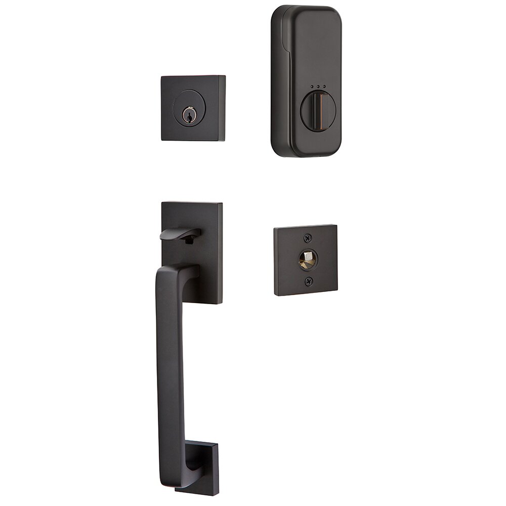 Baden Handleset with Empowered Smart Lock Upgrade and Round Knob in Oil Rubbed Bronze