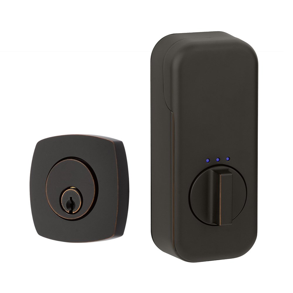 Empowered Urban Modern Single Cylinder Deadbolt Connected by August in Oil Rubbed Bronze
