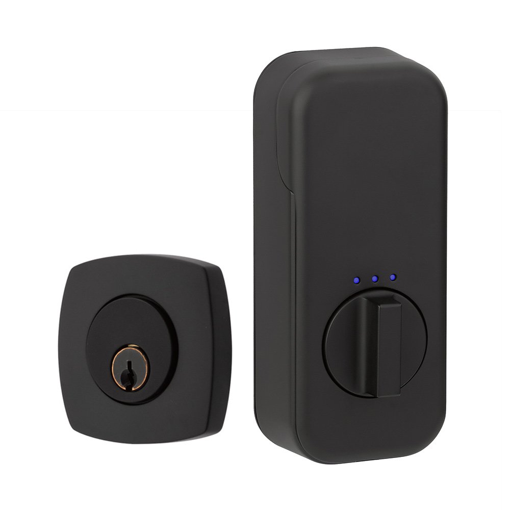 Empowered Urban Modern Single Cylinder Deadbolt Connected by August in Flat Black