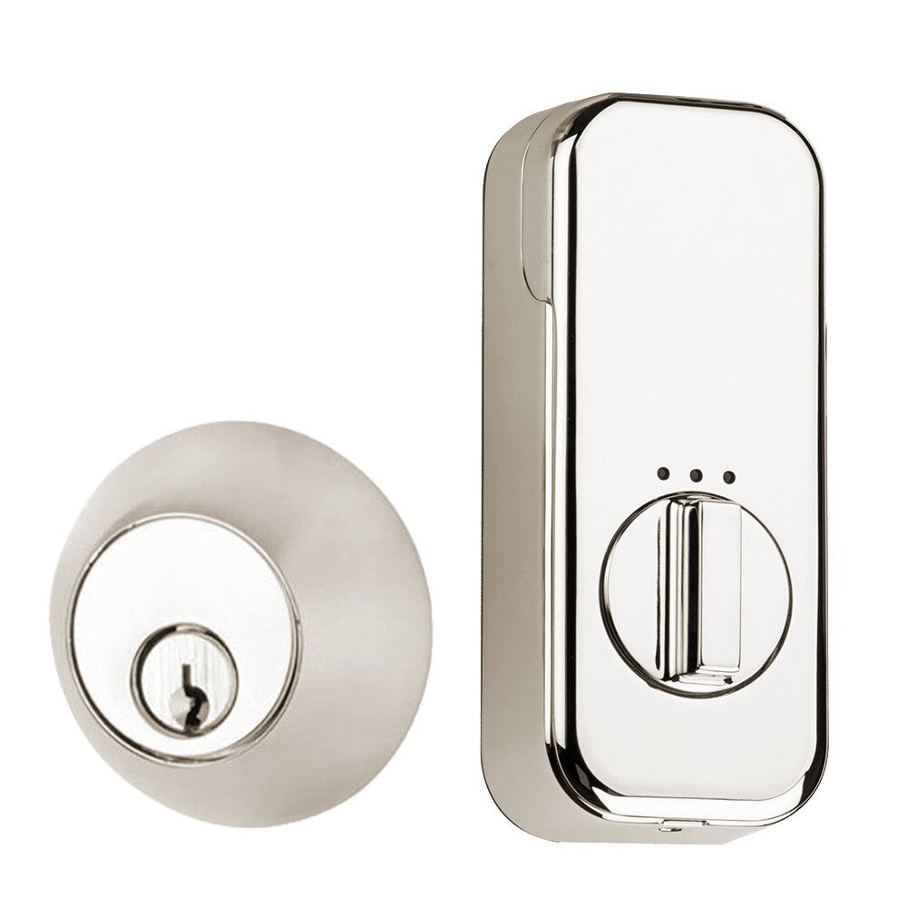 Empowered Regular Round Single Cylinder Deadbolt Connected by August in Polished Nickel