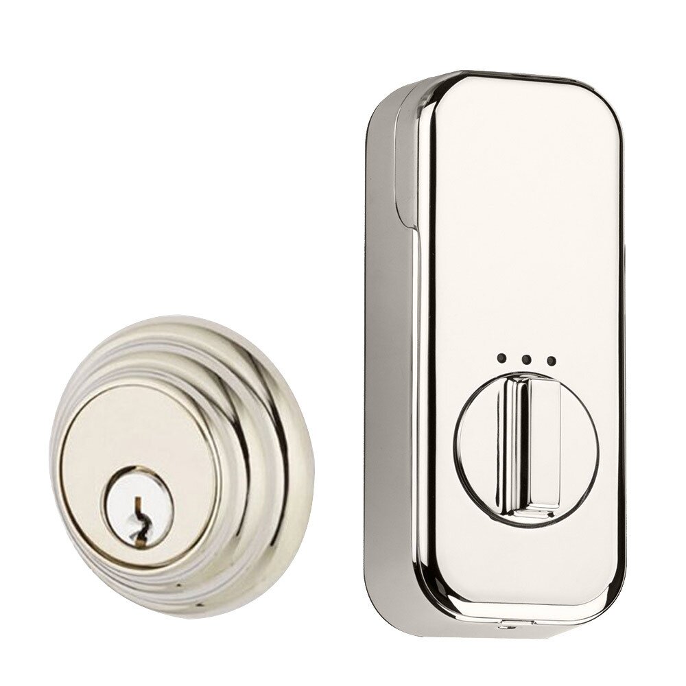 Empowered Low Profile Single Cylinder Deadbolt Connected by August in Polished Nickel