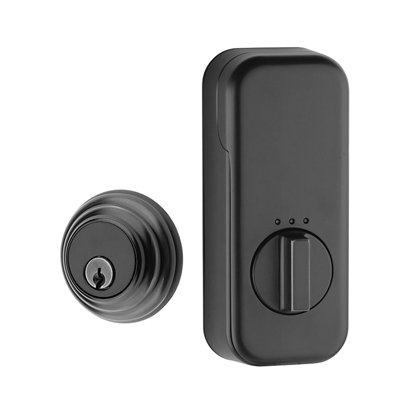 Empowered Low Profile Single Cylinder Deadbolt Connected by August in Flat Black