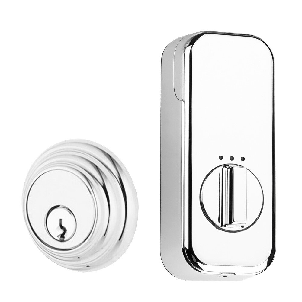 Empowered Low Profile Single Cylinder Deadbolt Connected by August in Polished Chrome