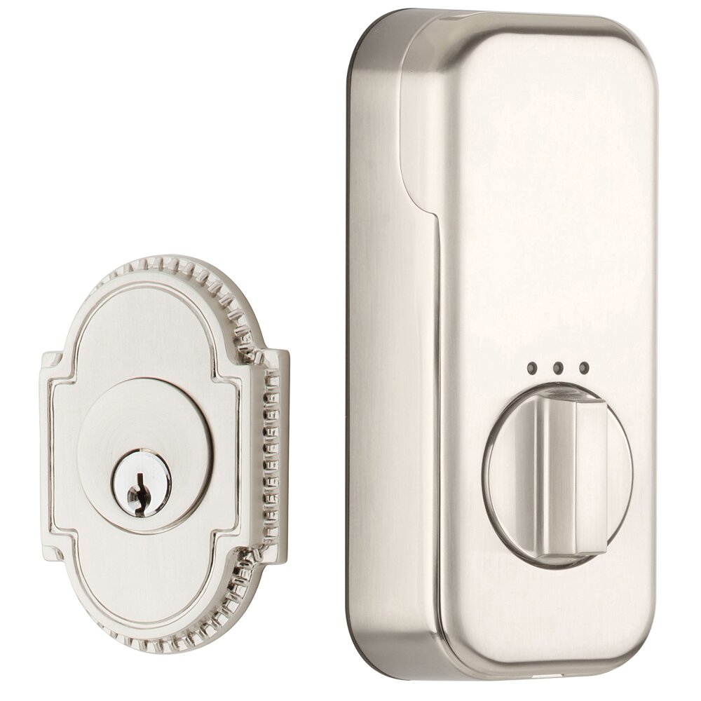 Empowered Knoxville Single Cylinder Deadbolt Connected by August in Satin Nickel
