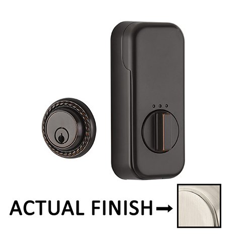Empowered Rope Single Cylinder Deadbolt Connected by August in Satin Nickel