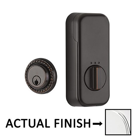 Empowered Rope Single Cylinder Deadbolt Connected by August in Polished Chrome