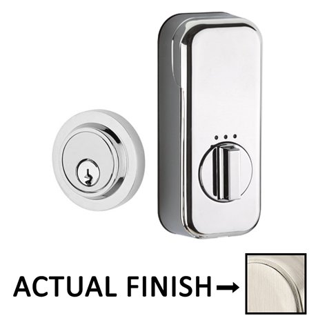Empowered Modern Single Cylinder Deadbolt Connected by August in Satin Nickel