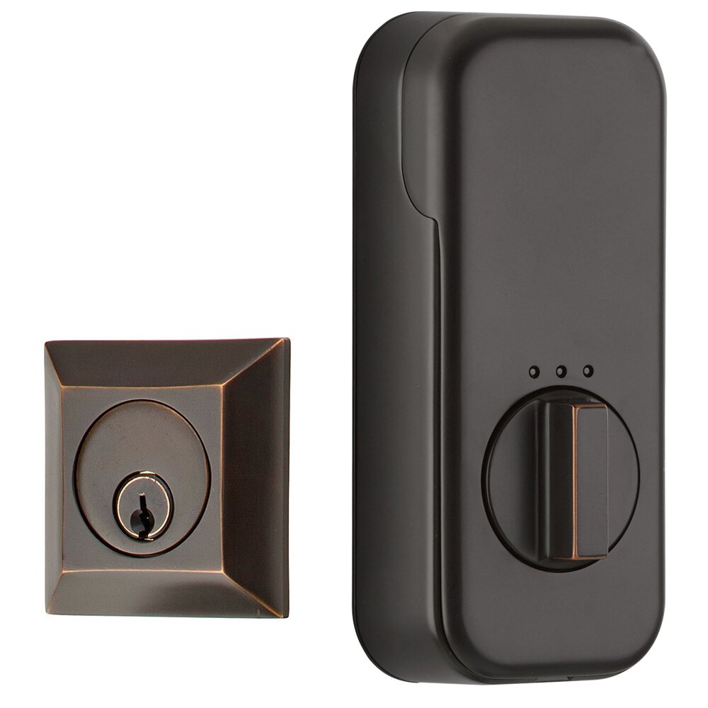 Empowered Quincy Single Cylinder Deadbolt Connected by August in Oil Rubbed Bronze