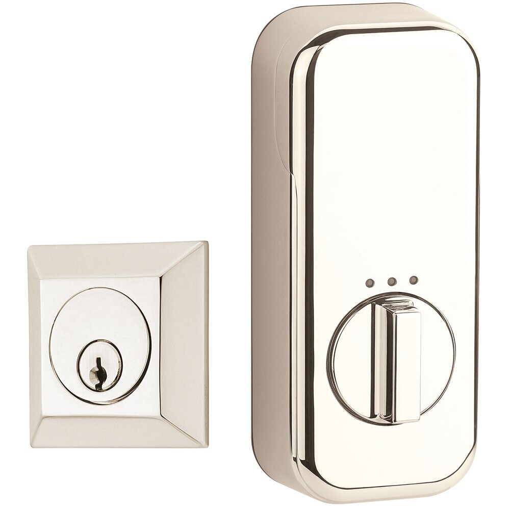 Empowered Quincy Single Cylinder Deadbolt Connected by August in Polished Nickel