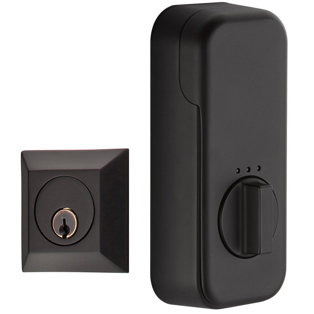 Empowered Quincy Single Cylinder Deadbolt Connected by August in Flat Black