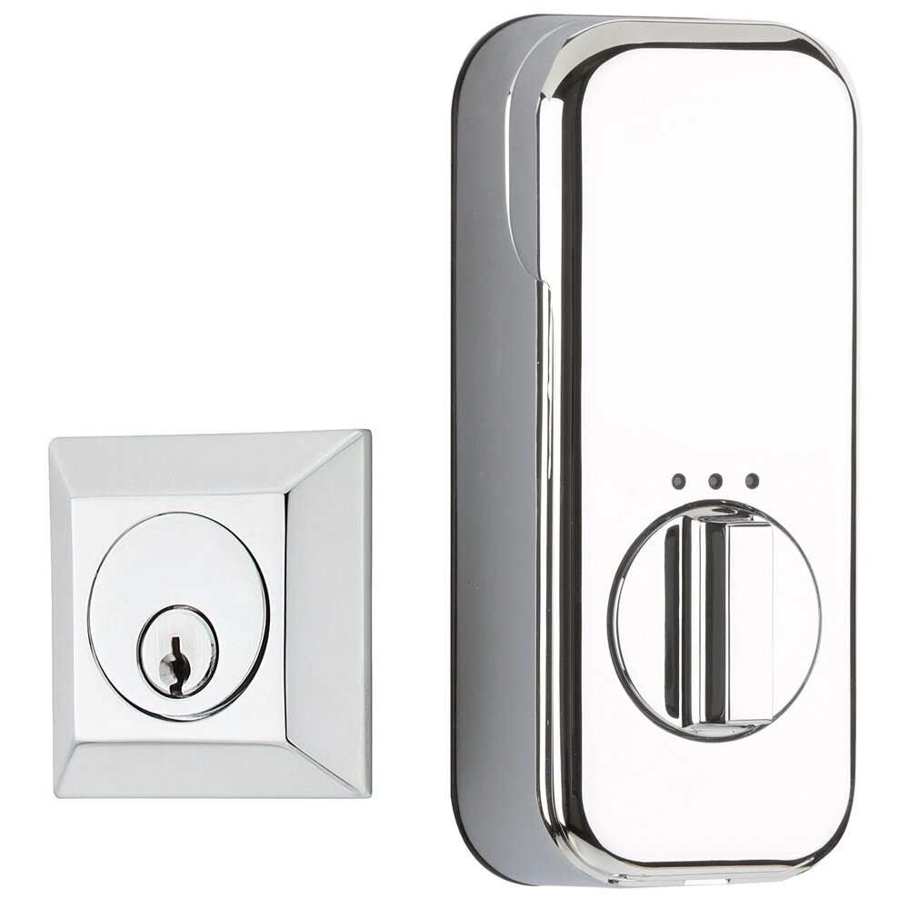 Empowered Quincy Single Cylinder Deadbolt Connected by August in Polished Chrome
