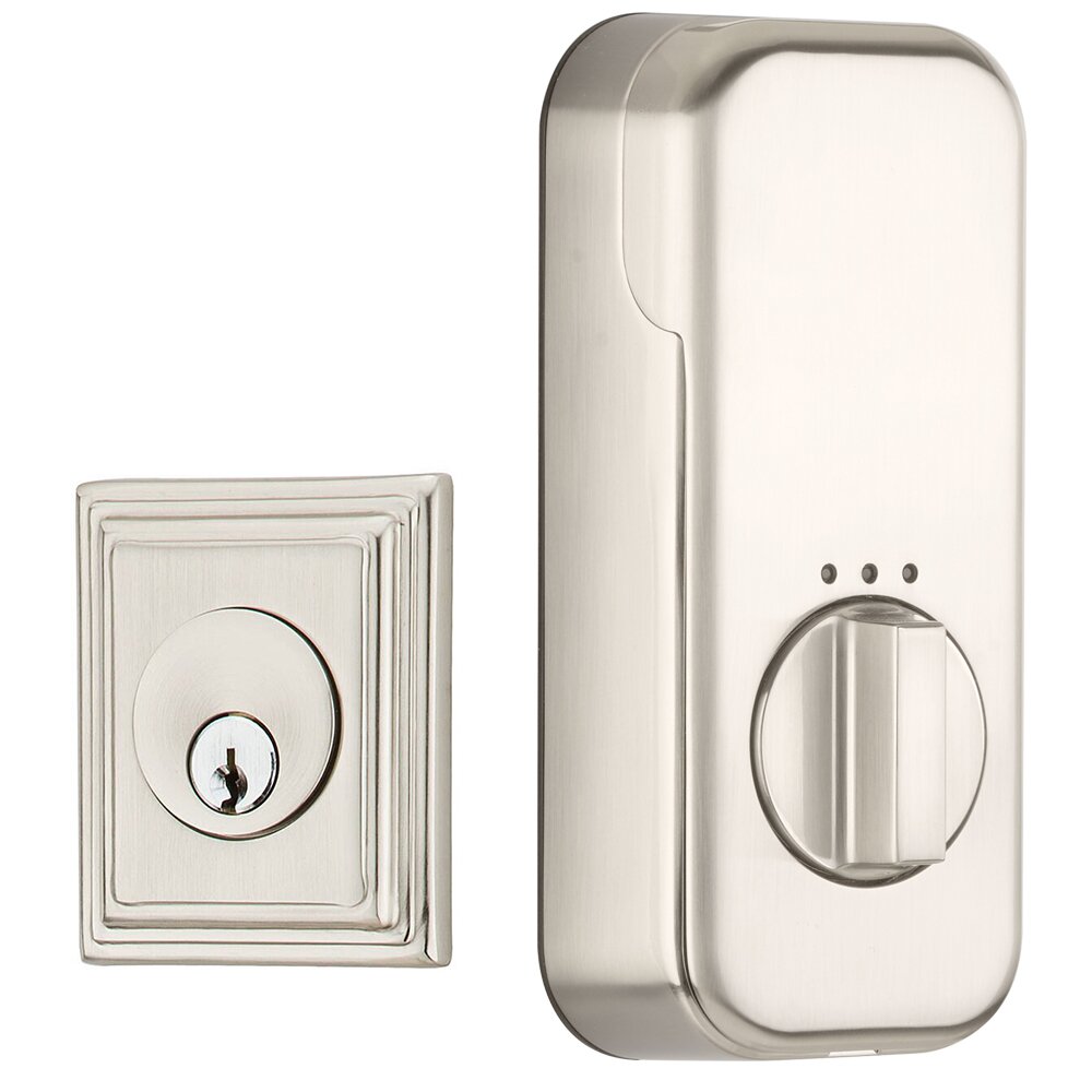 Empowered Wilshire Single Cylinder Deadbolt Connected by August in Satin Nickel