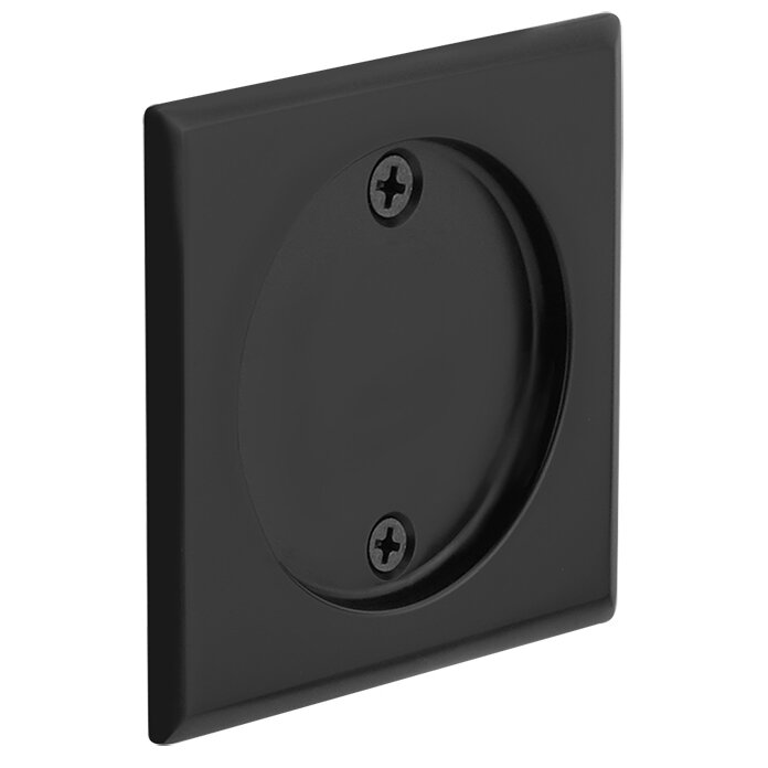 Tubular Square Dummy Pocket Door Hardware in Flat Black