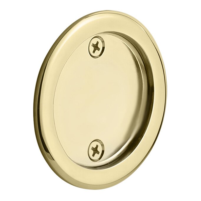 Tubular Round Dummy Pocket Door Hardware in Polished Brass
