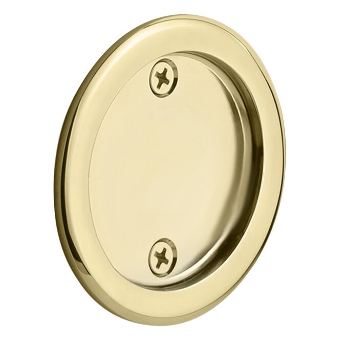 Tubular Round Dummy Pocket Door Hardware in Unlacquered Brass