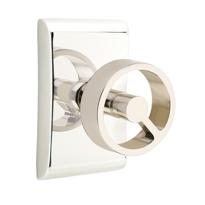 Single Dummy Neos Rosette with Left Handed Spoke Knob in Polished Nickel
