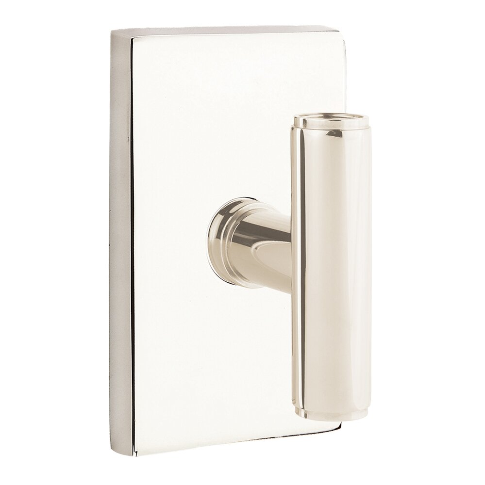 Single Dummy Modern Rectangular Rosette for The Ace Knob in Polished Nickel