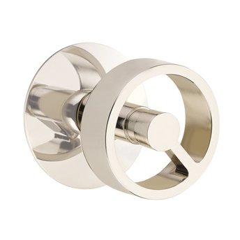 Double Dummy Modern Rosette with Left Handed Spoke Knob in Polished Nickel
