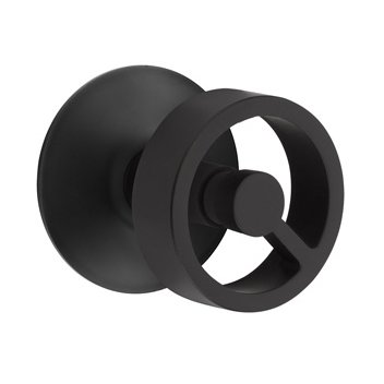 Double Dummy Modern Rosette with Right Handed Spoke Knob in Flat Black