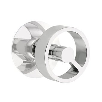 Double Dummy Modern Rosette with Left Handed Spoke Knob in Polished Chrome