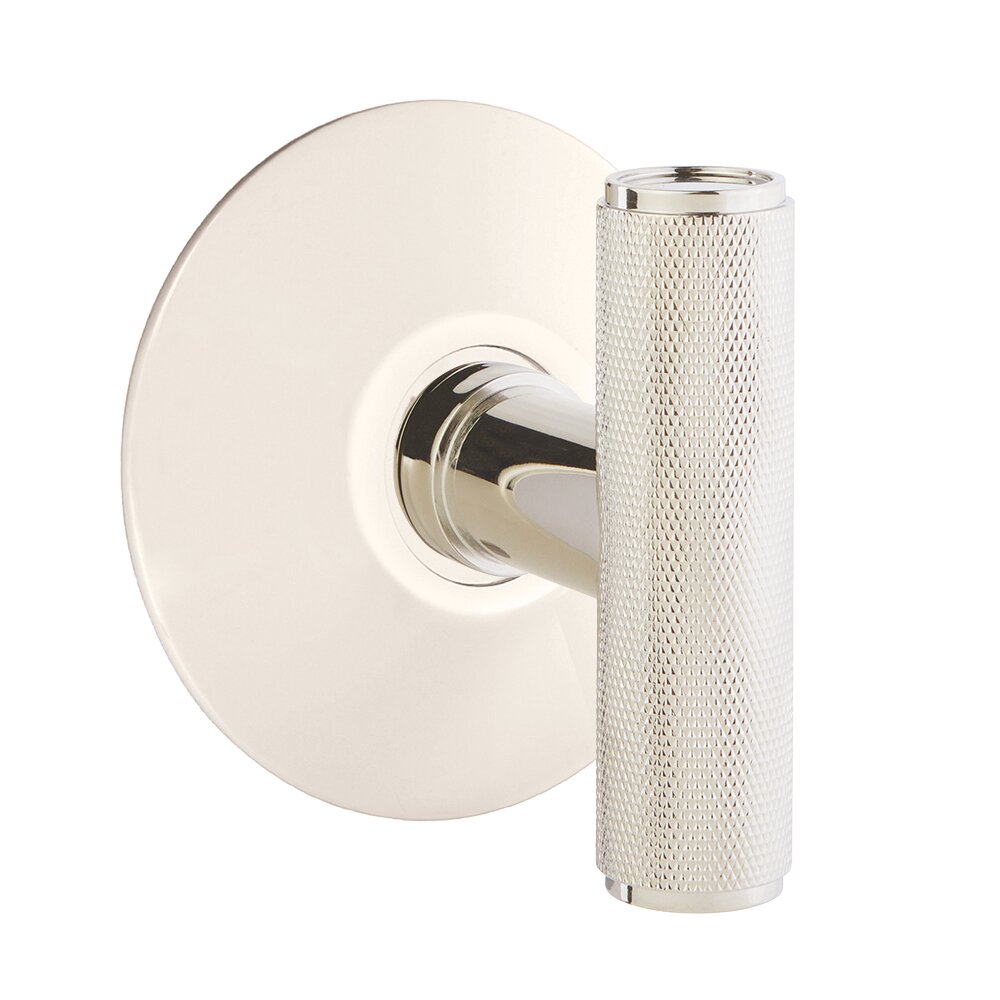 Single Dummy Modern Rosette for The Ace Knurled Knob in Polished Nickel
