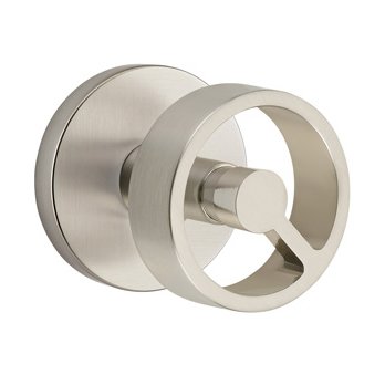 Single Dummy Disk Rosette with Right Handed Spoke Knob in Satin Nickel