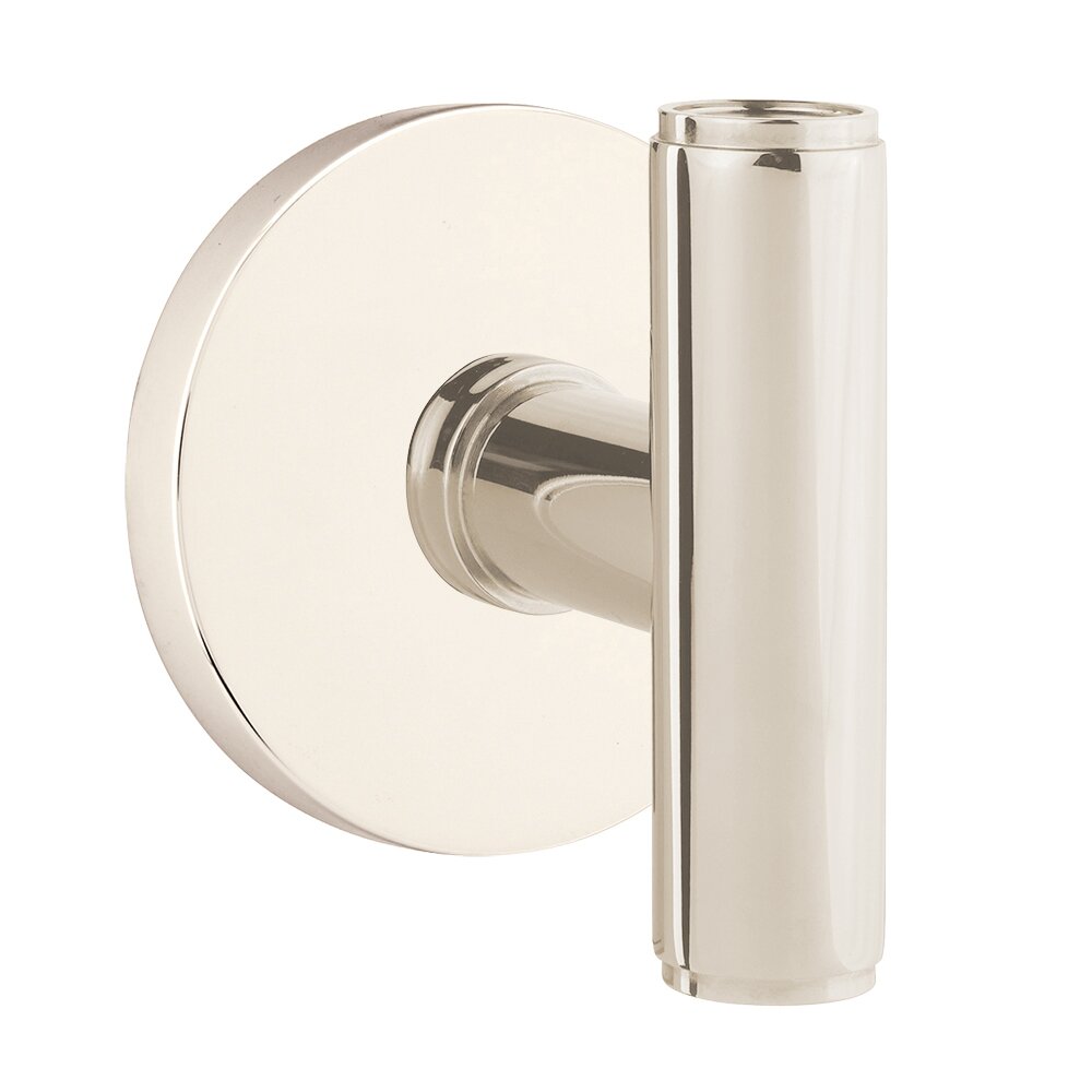 Passage Disk Rosette with Concealed Screws for The Ace Knob in Polished Nickel