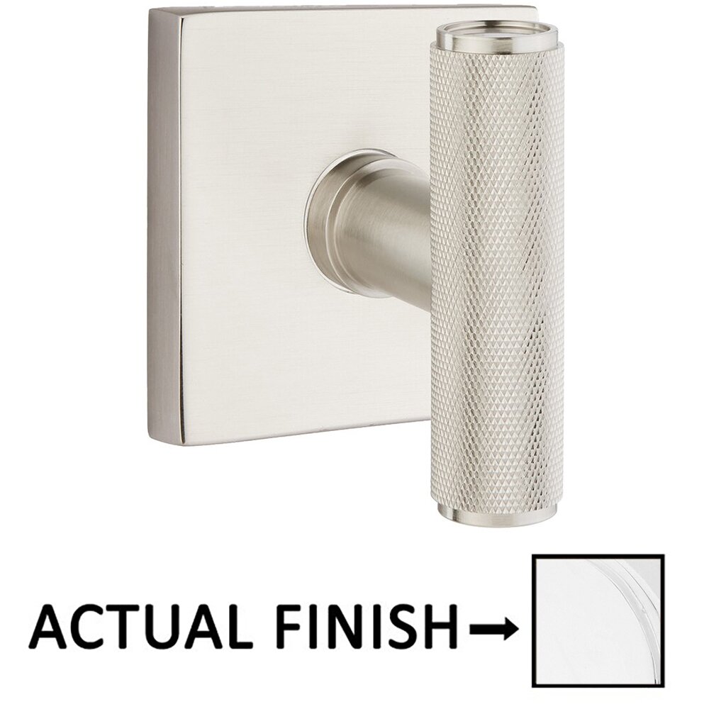 Passage Square Rosette with Concealed Screws for The Ace Knurled Knob in Matte White