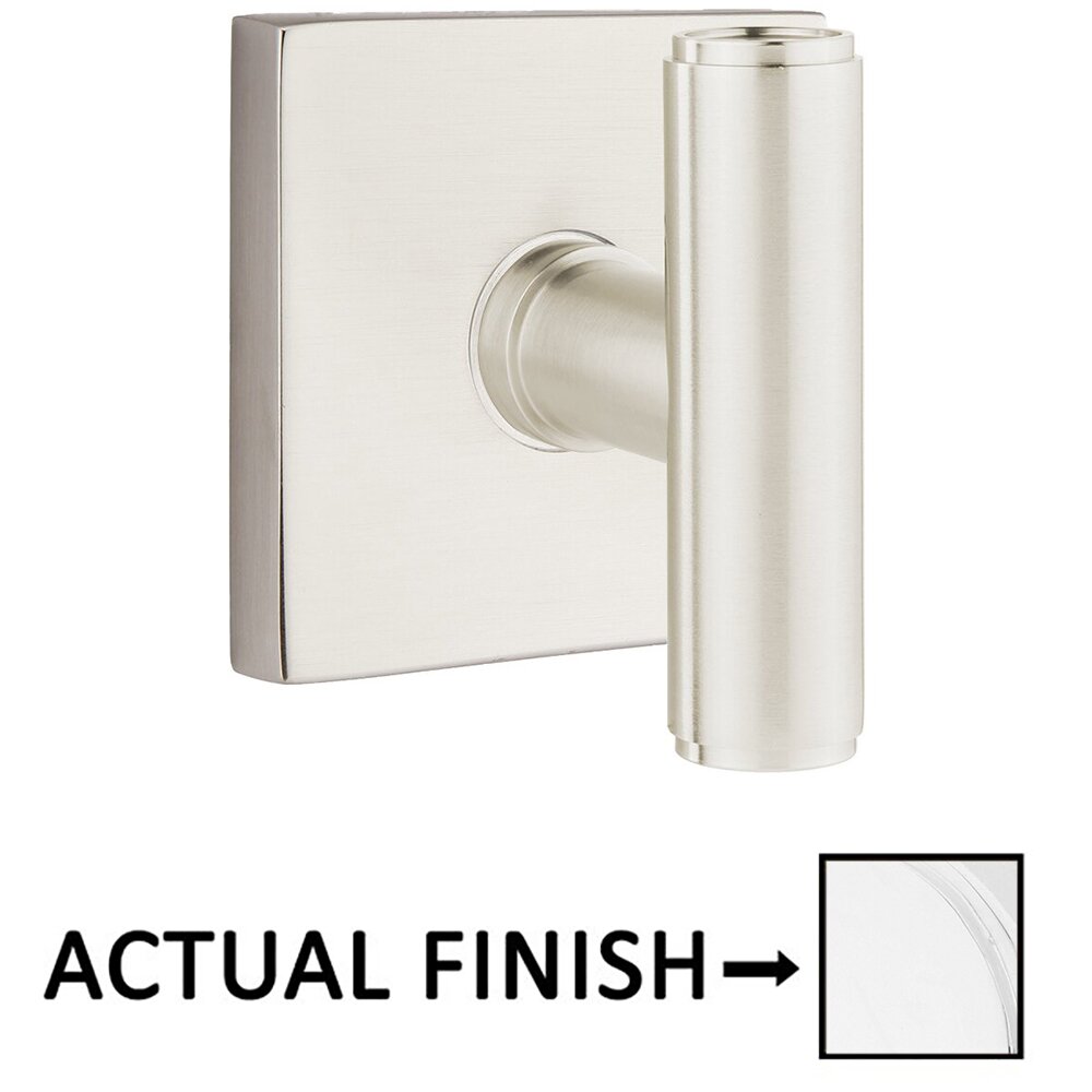 Passage Square Rosette with Concealed Screws for The Ace Knob in Matte White