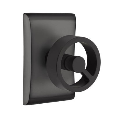 Passage Neos Rosette with Concealed Screws and Left Handed Spoke Knob in Flat Black