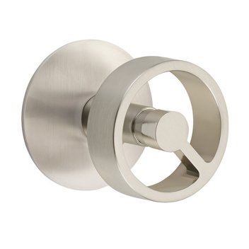 Privacy Modern Rosette with Concealed Screws and Left Handed Spoke Knob in Satin Nickel