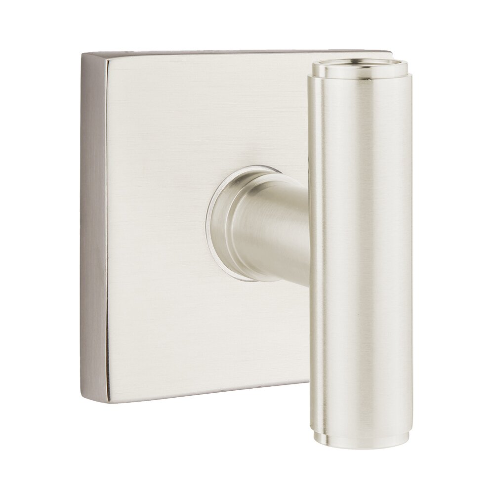 Privacy Square Rosette with Concealed Screws for The Ace Knob in Satin Nickel