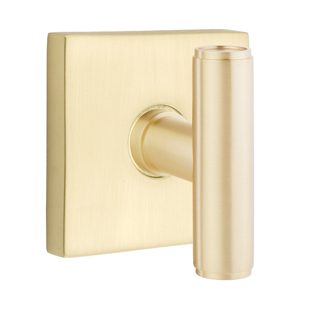 Privacy Square Rosette with Concealed Screws for The Ace Knob in Satin Brass