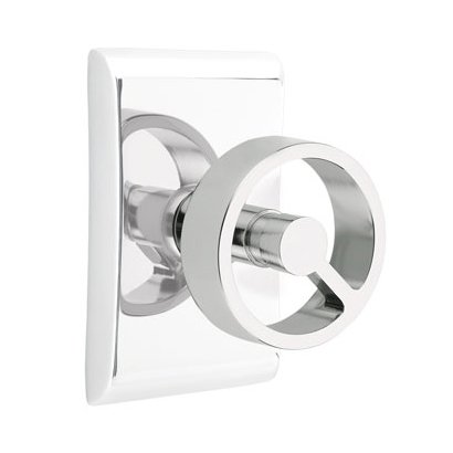 Privacy Neos Rosette with Left Handed Spoke Knob in Polished Chrome