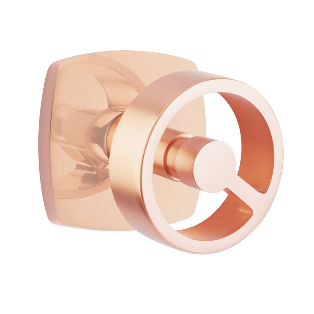 Double Dummy Urban Modern Rosette with Right Handed Spoke Knob in Satin Rose Gold