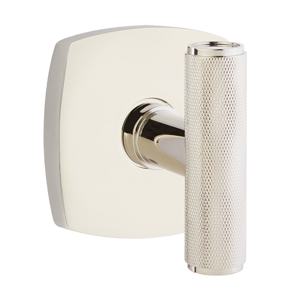 Passage Urban Modern Rosette with Concealed Screws for The Ace Knurled Knob in Polished Nickel