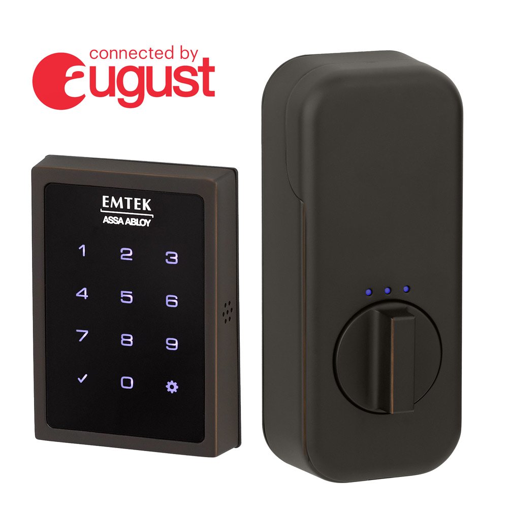 Touchscreen Keypad Smart Deadbolt Connected by August In Oil Rubbed Bronze