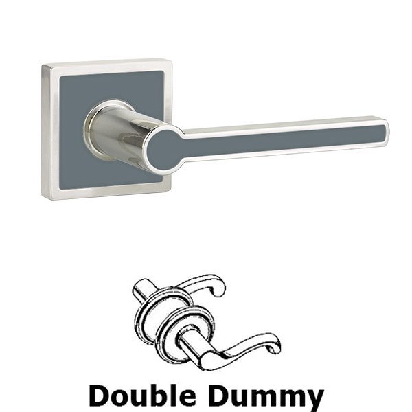 Double Dummy Cayman Door Lever With Trinidad Rose in Satin Nickel with Graphite Grey