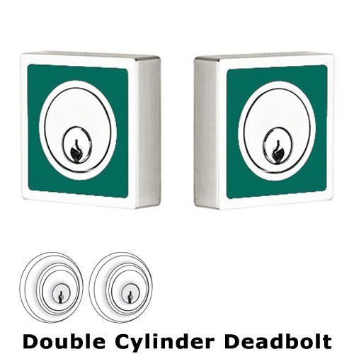 Martinique Inlayed Double Cylinder Deadbolt in Sea Glass Green