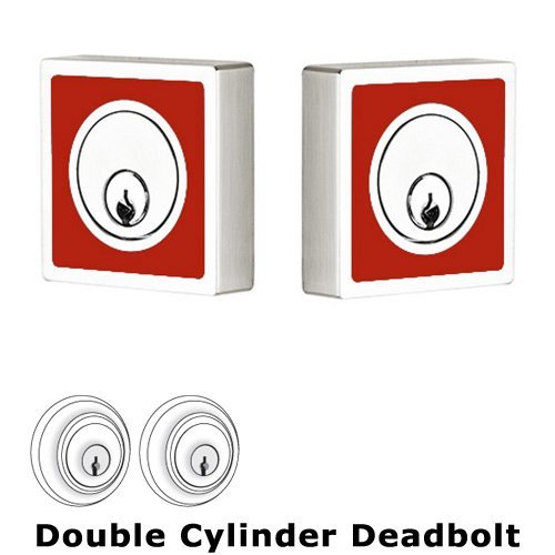 Martinique Inlayed Double Cylinder Deadbolt in Hibiscus Red